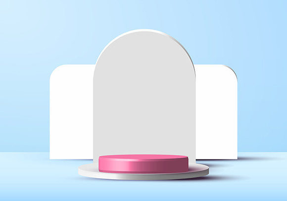 3D Cylinder Podium Blue Minimal Scene