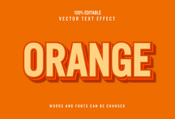 Orange 3d Editable Text Effect